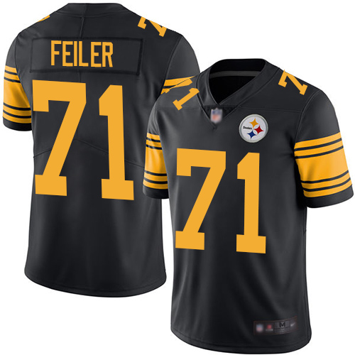 Youth Pittsburgh Steelers Football 71 Limited Black Matt Feiler Rush Vapor Untouchable Nike NFL Jersey